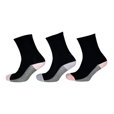 Greentreat Pink / Purple / Grey Ladies Ankle Socks, Pink, Grey Detailing In Black