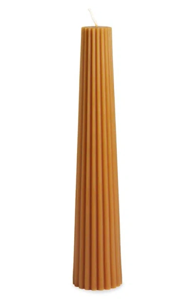 Greentree Home Fluted Pillar Candle In Orange
