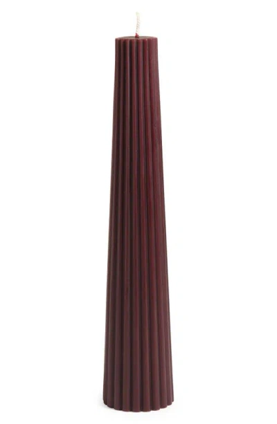 Greentree Home Fluted Pillar Candle In Brown