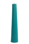 Greentree Home Fluted Pillar Candle In Turquoise