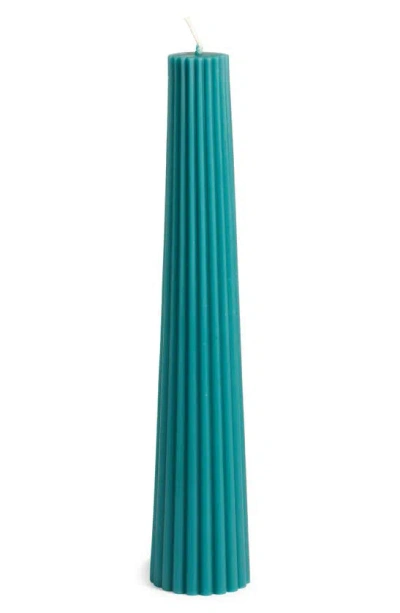 Greentree Home Fluted Pillar Candle In Turquoise