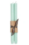 Greentree Home Set Of 2 Beeswax Taper Candles In Robins Egg