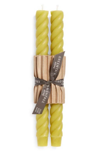 Greentree Home Set Of 2 Church Rope Taper Candles In Yellow