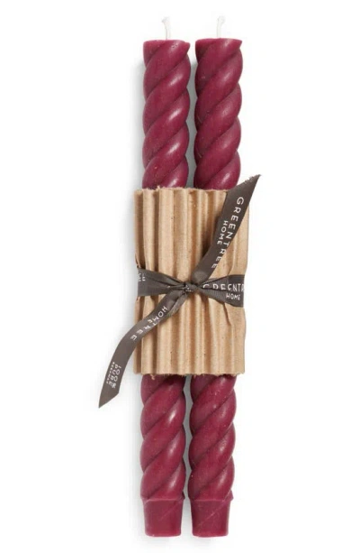 Greentree Home Set Of 2 Church Rope Taper Candles In Wild Plum
