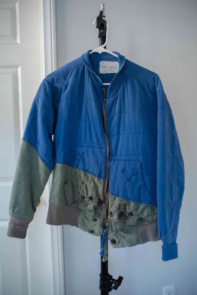 Pre-owned Greg Lauren 50/50 Tent Bomber In Blue