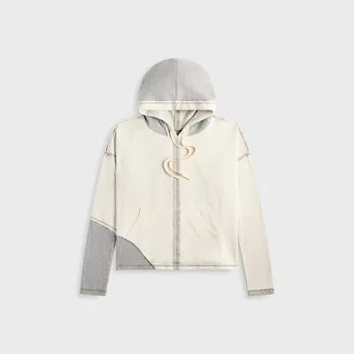 Pre-owned Greg Lauren $750 T Reverse Hoodie In Gray