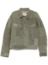 Greg Lauren Army Scrapwork Trucker Jacket In Green