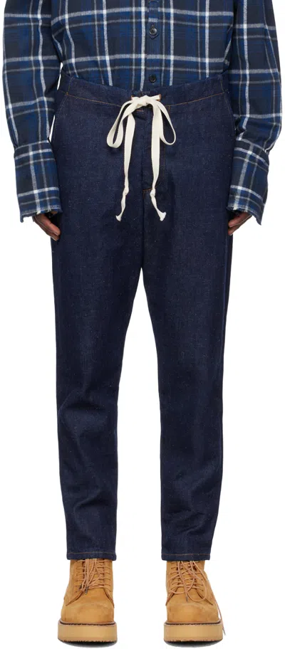 Greg Lauren Blue Drawstring Jeans