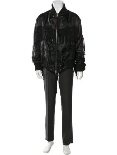 Pre-owned Greg Lauren Bomber Jacket In Black