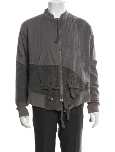 Pre-owned Greg Lauren Bomber Jacket In Grey