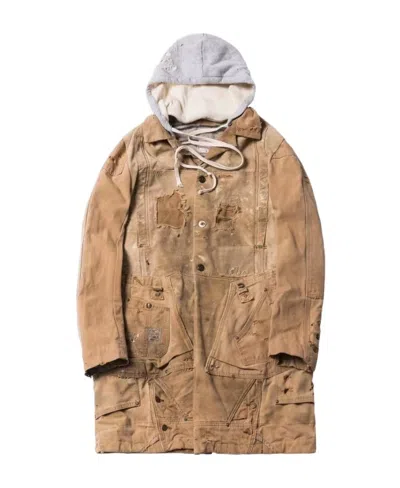 Greg Lauren Casual Jacket With Imitation Effect In Nude