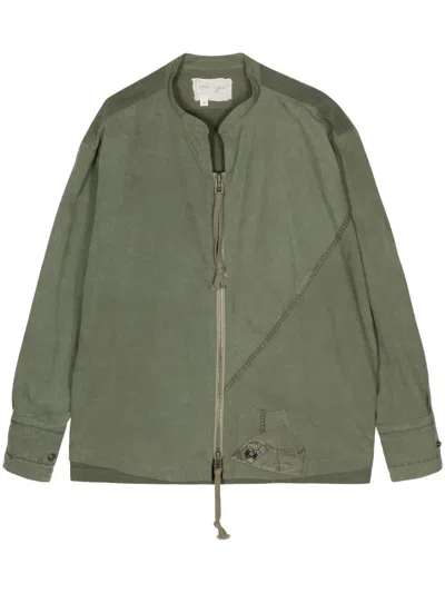Greg Lauren Cotton Zip-up Jacket In Green