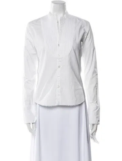 Pre-owned Greg Lauren Crew Neck Long Sleeve Button-up Top In Multi