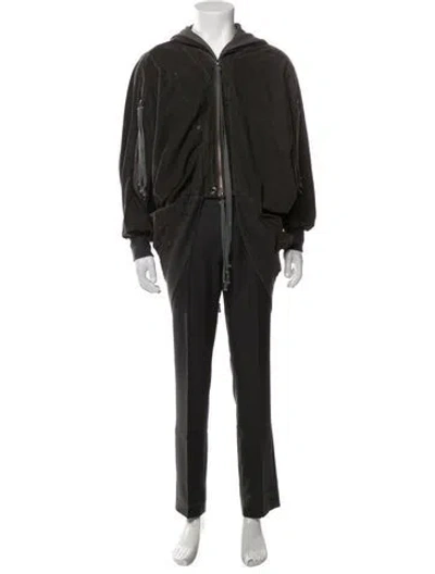 Pre-owned Greg Lauren Crew Neck Long Sleeve Hoodie In Gray