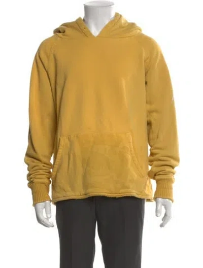 Pre-owned Greg Lauren Crew Neck Long Sleeve Hoodie In Yellow