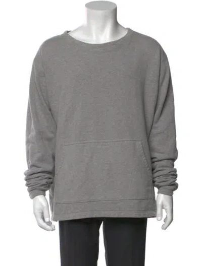 Pre-owned Greg Lauren Crew Neck Long Sleeve Sweatshirt In Gray