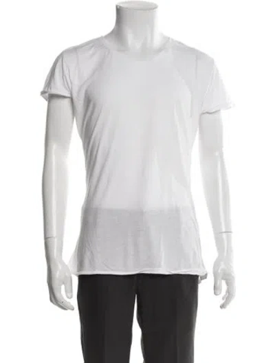 Pre-owned Greg Lauren Crew Neck Short Sleeve T-shirt In White