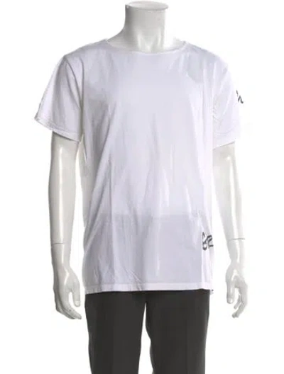 Pre-owned Greg Lauren Crew Neck Short Sleeve T-shirt In White