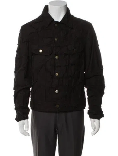 Pre-owned Greg Lauren Denim Jacket In Black