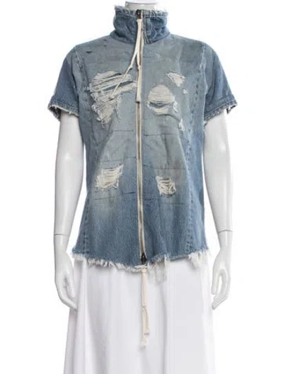 Pre-owned Greg Lauren Denim Jacket In Blue