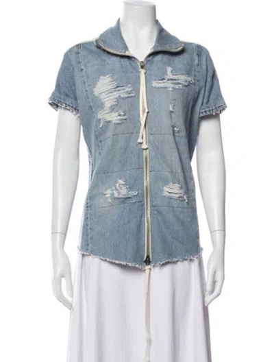 Pre-owned Greg Lauren Denim Jacket In Blue