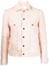 GREG LAUREN DISTRESSED-EFFECT COTTON SHIRT JACKET