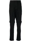 Greg Lauren Drawstring Cotton Track Pants In Black
