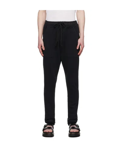 Greg Lauren Drawstring Slim-fit Trousers In Black