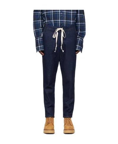 Greg Lauren Drawstring Waist Jeans In Black