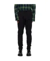 Greg Lauren Fleece Drawstring-waistband Trousers In Black