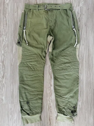 Pre-owned Greg Lauren Gl2 Army Tent Moto Pant