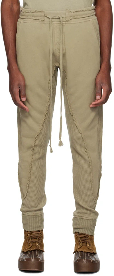 Greg Lauren Green 50/50 Sweatpants In Army Army