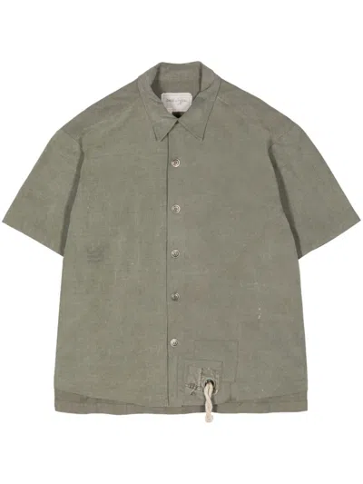 Greg Lauren Army Tent Cotton Shirt In Green