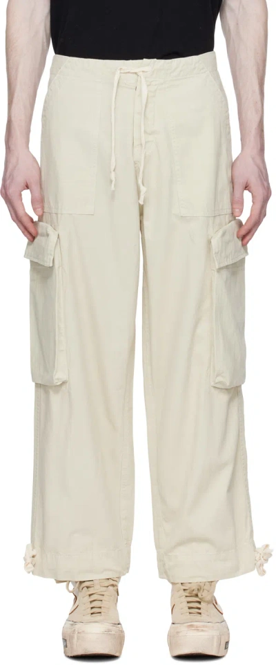 Greg Lauren Green Wide-leg Cargo Pants In Mint