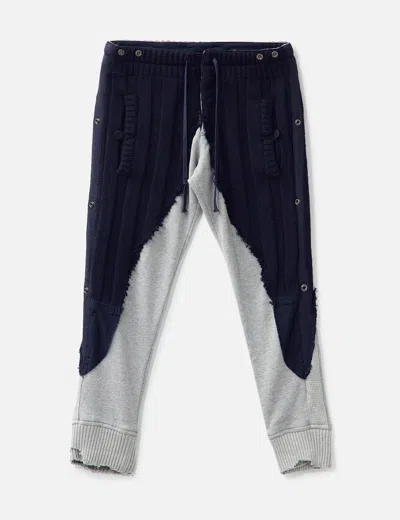 Greg Lauren Hybrid Lounge Pants In Blue