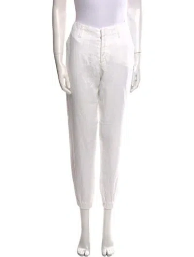 Pre-owned Greg Lauren Linen Skinny Leg Pants In White