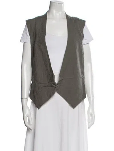 Pre-owned Greg Lauren Linen Vest In Gray
