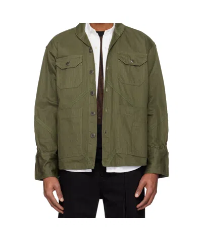 Greg Lauren Long Sleeve Casual Jacket In Green