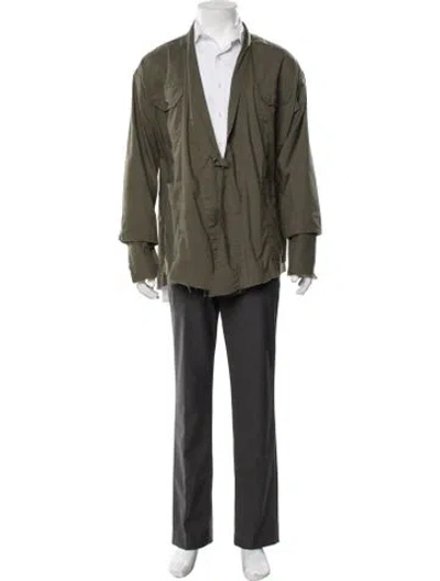 Pre-owned Greg Lauren Long Sleeve Shirt In Green