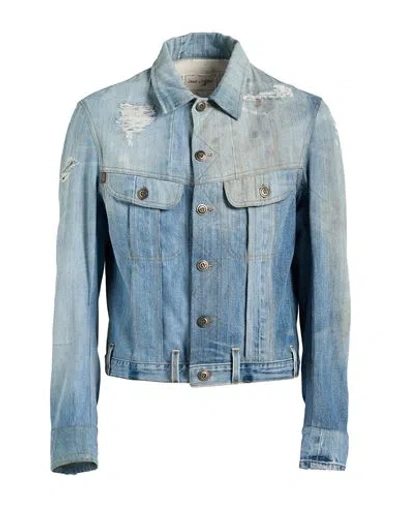 Greg Lauren Man Denim Outerwear Blue Size 3 Cotton