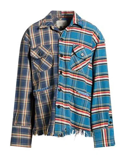 Greg Lauren Man Jacket Blue Size 4 Cotton In Multi