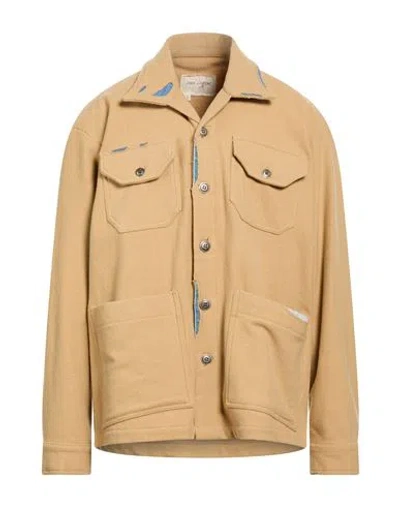 Greg Lauren Man Jacket Sand Size 4 Lambswool, Cotton In Brown
