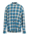 Greg Lauren Man Shirt Azure Size 3 Cotton