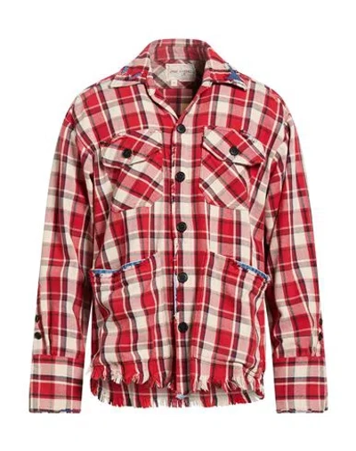 Greg Lauren Man Shirt Red Size 2 Cotton