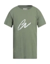 Greg Lauren Man T-shirt Military Green Size 2 Cotton In Green