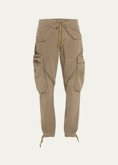 Greg Lauren Men's Tent Paneled Cargo Pants In Army