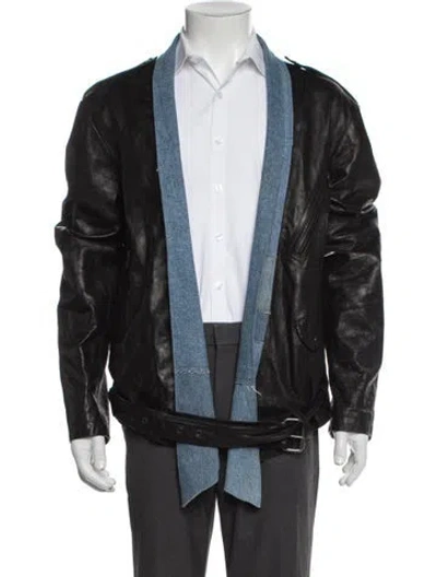 Pre-owned Greg Lauren Moto Jacket In Black