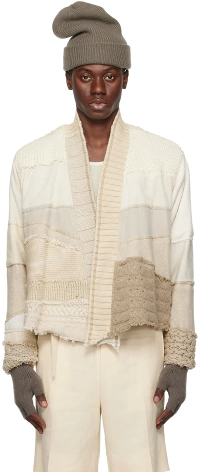 Greg Lauren Off-white Gl1 Cardigan In Ivory