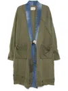Greg Lauren Panelled Coat In Green