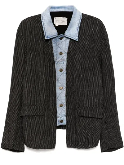 Greg Lauren Panelled Overjacket In 黑色